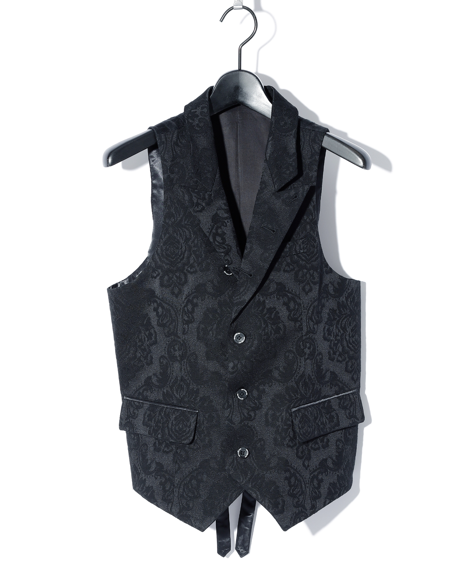 PEAKED LAPEL JACQUARD VEST