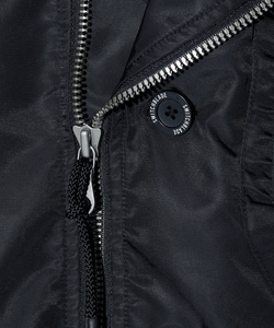 FAKE LAYERED NYLON JK w/HOOD [BLACK]