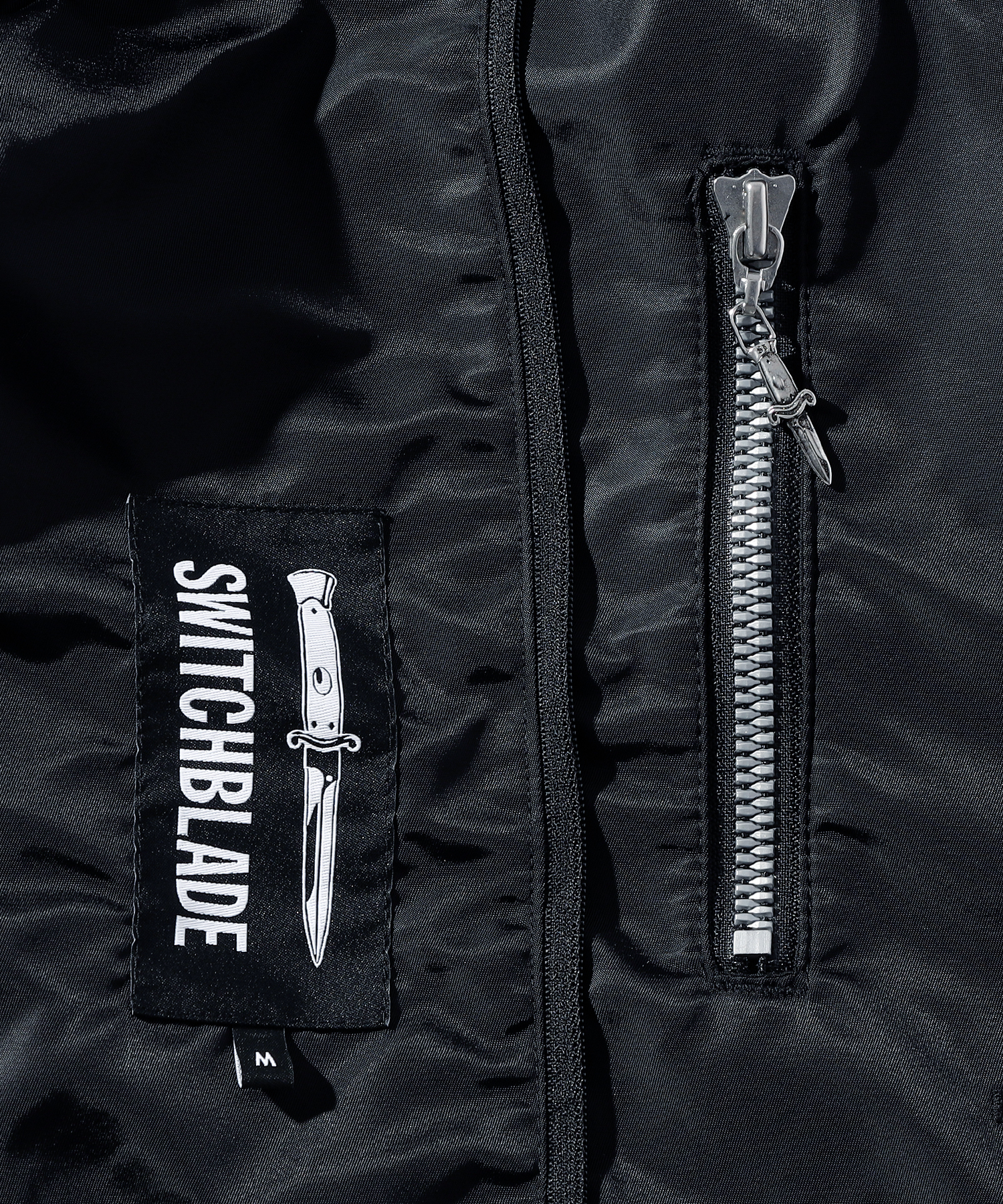 FAKE LAYERED NYLON JK w/HOOD [BLACK]