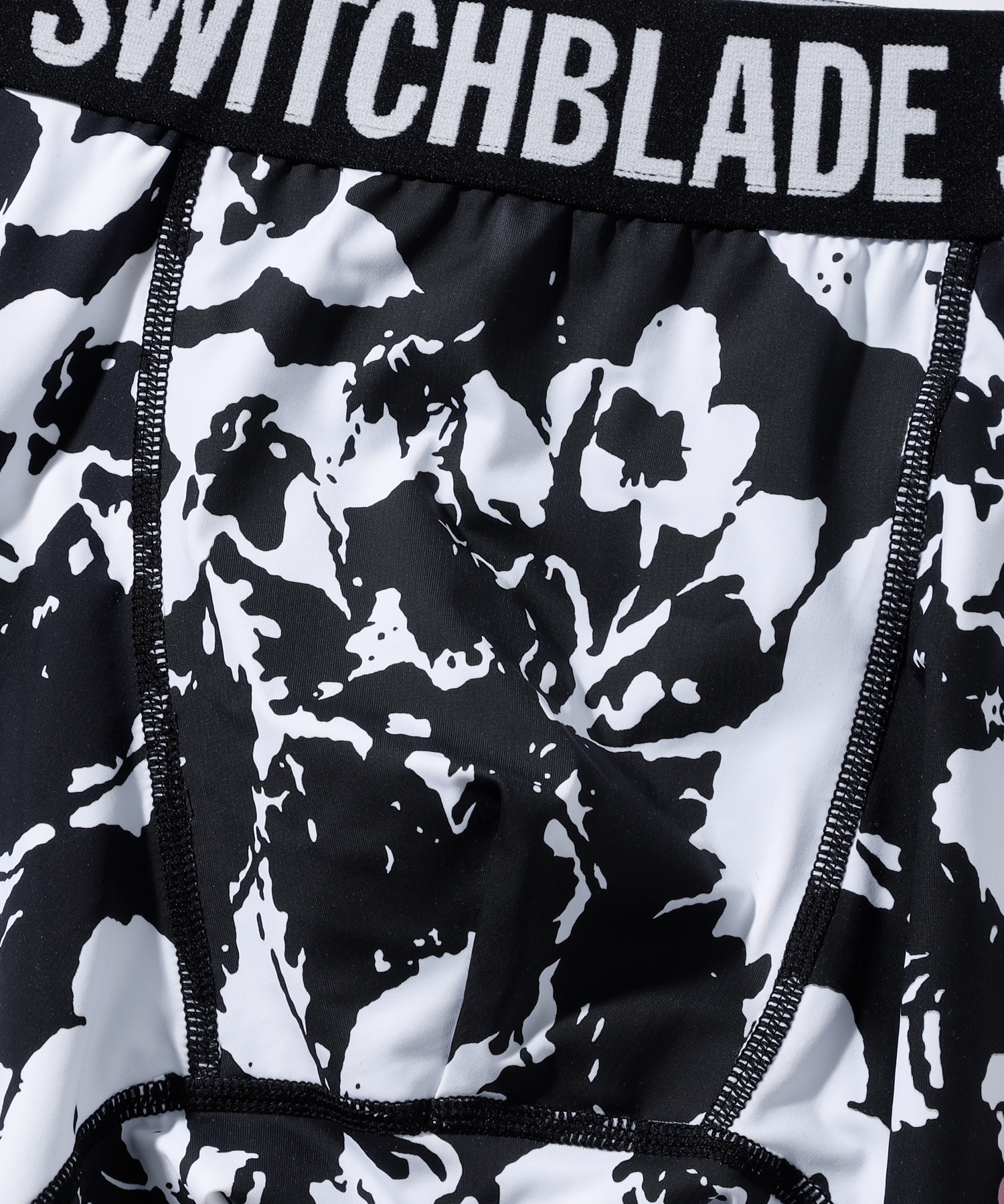 SWITCHBLADE × MAXSIX B&W FLOWER BOXER PANTS