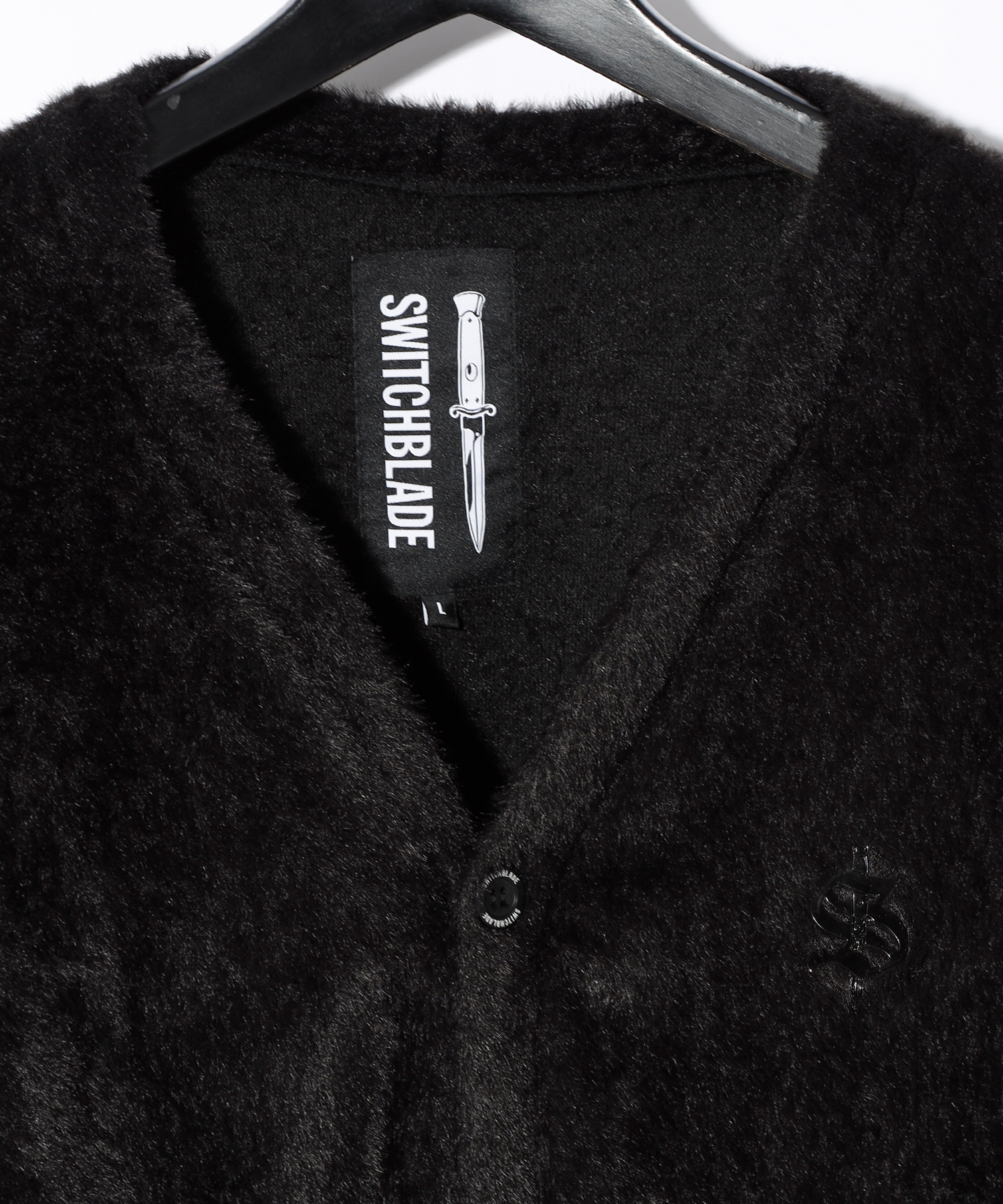 SB METALLIC LOGO SHAGGY CARDIGAN