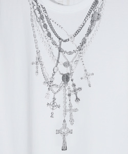 ROSARY NECKLACE PRINT TEE[WHITE]