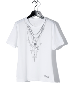ROSARY NECKLACE PRINT TEE[WHITE]