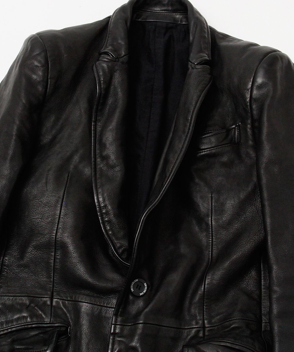 HAND PAINT MESSAGE LEATHER LONG JACKET