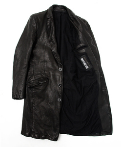 HAND PAINT MESSAGE LEATHER LONG JACKET