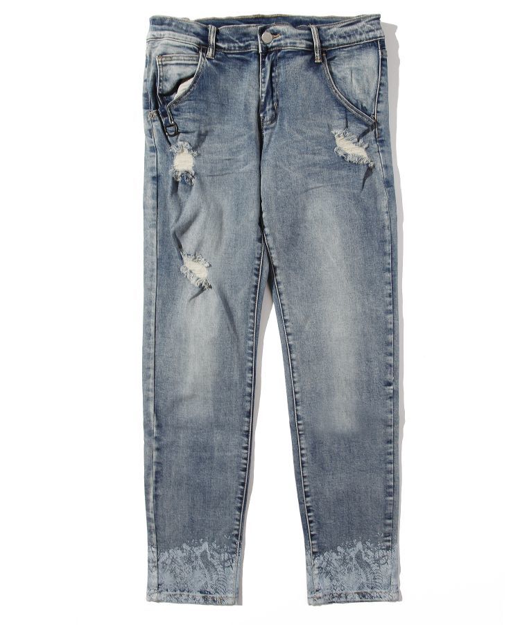 SNAKE PRINT DENIM PT