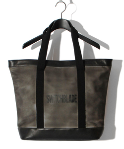 SPRAYED CANVAS TOTE BAG BK (with POUCH)