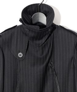 HYBRID STRIPED MOTORCYCLE COAT
