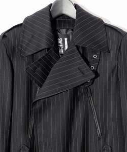 HYBRID STRIPED MOTORCYCLE COAT