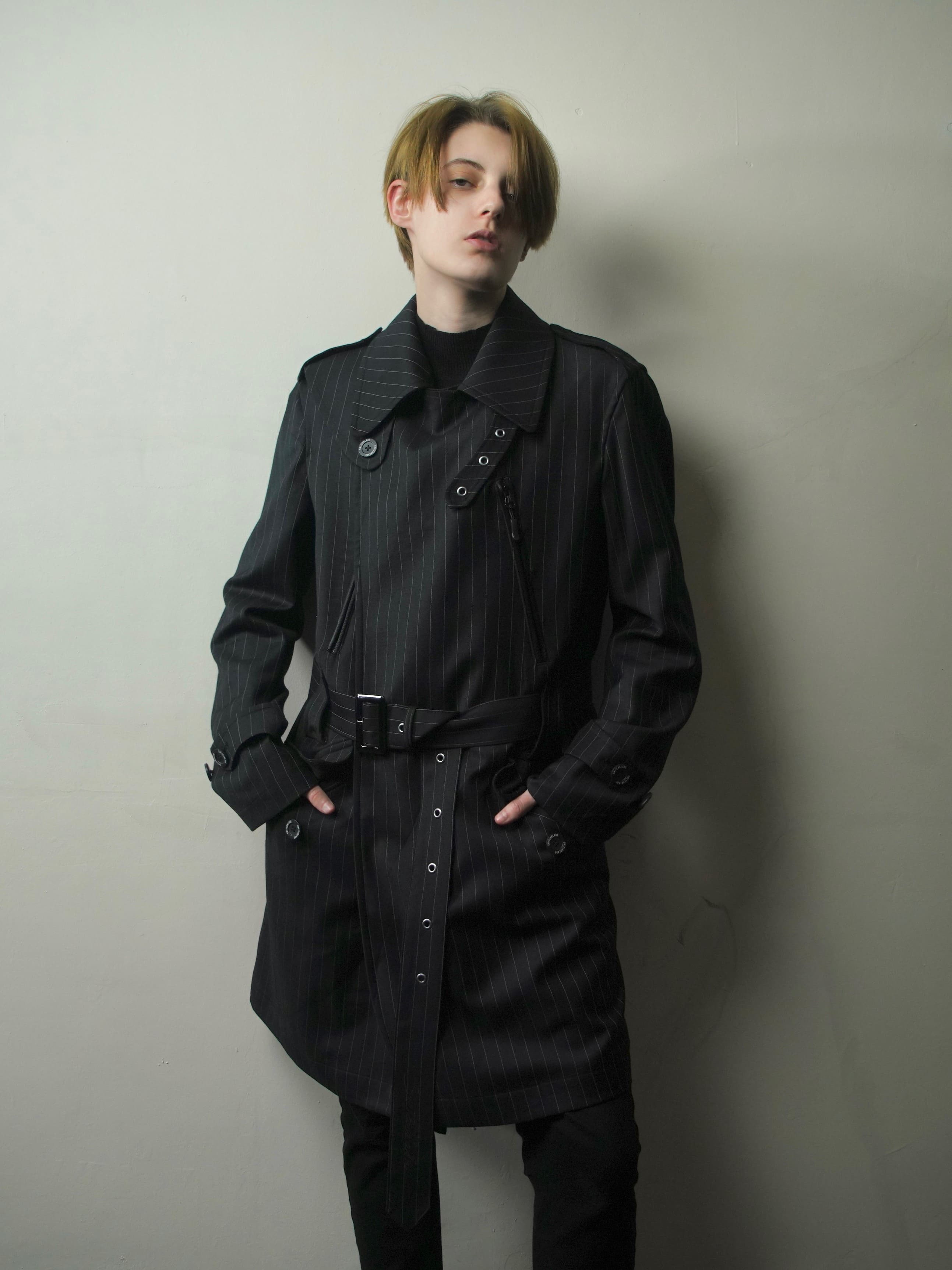 HYBRID STRIPED MOTORCYCLE COAT